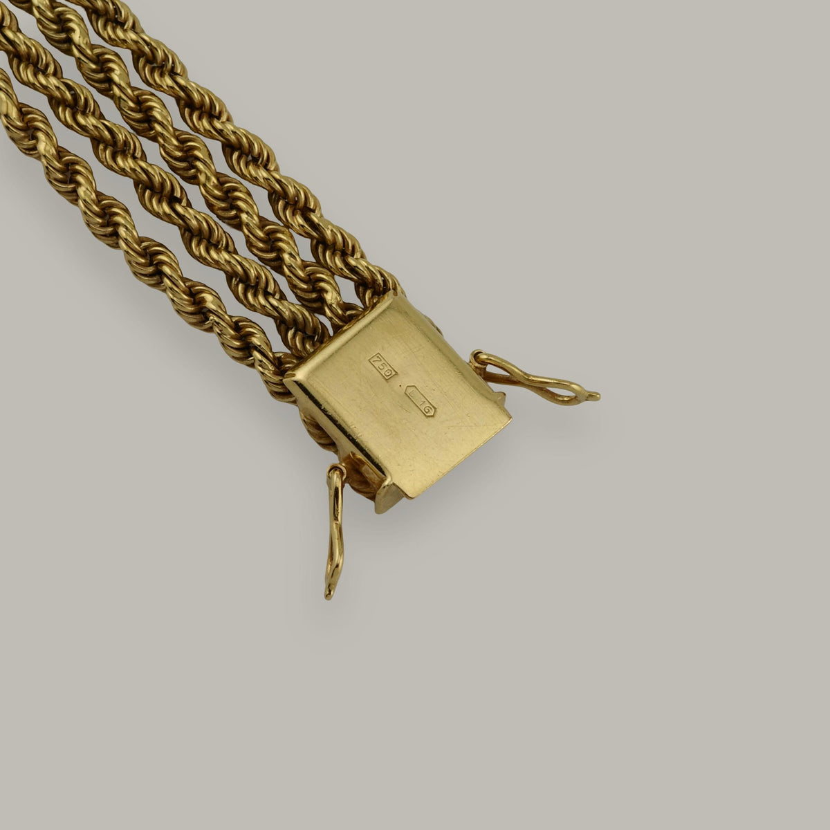 18K Baume & Mercier 38244 Linen Dial Rope Watch