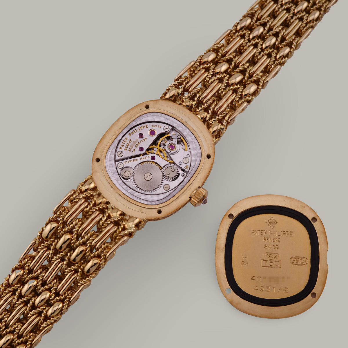 18K Patek Philippe 4931/2J Golden Ellipse Mother of Pearl Diamond Watch