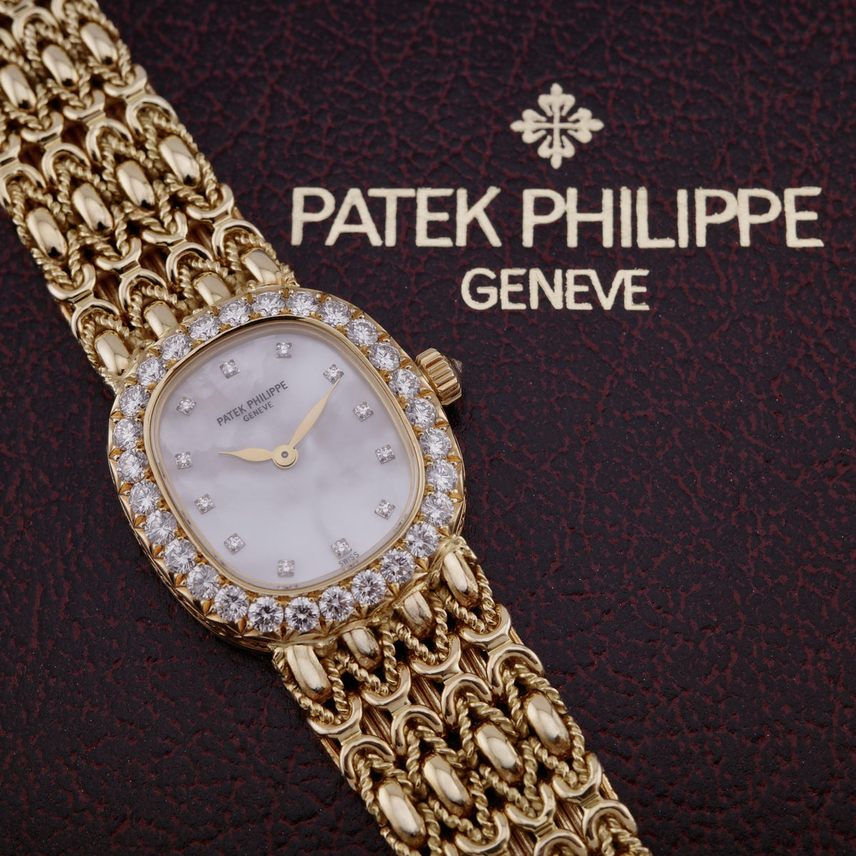 18K Patek Philippe 4931/2J Golden Ellipse Mother of Pearl Diamond Watch