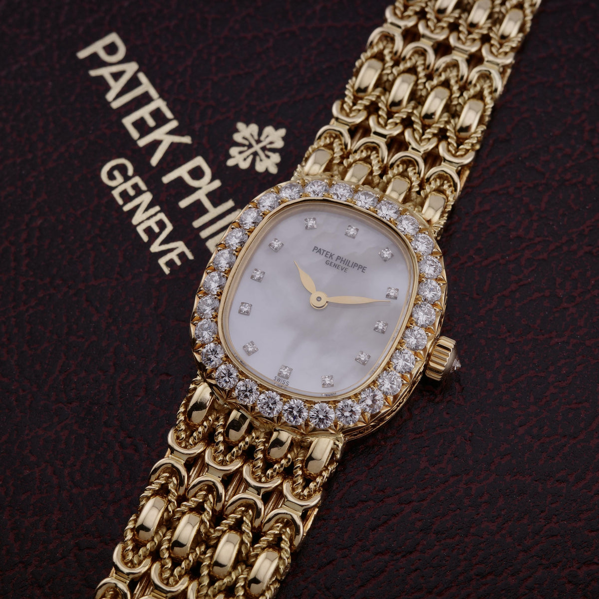 18K Patek Philippe 4931/2J Golden Ellipse Mother of Pearl Diamond Watch