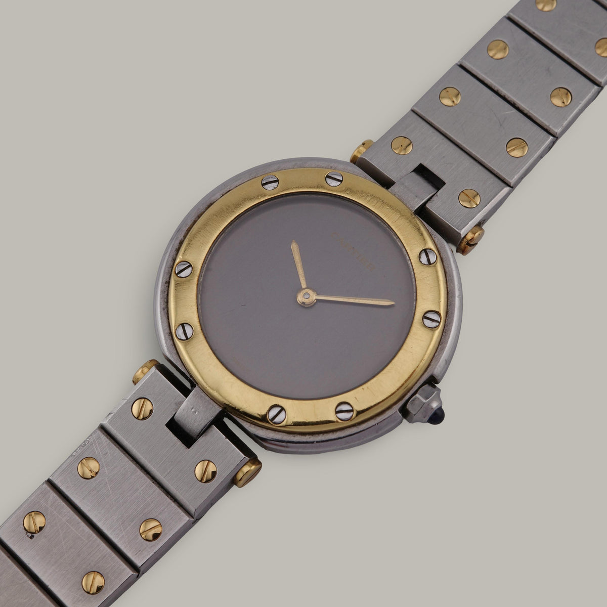 Two-Tone Cartier Santos Ronde 81913 Grey Ghost Dial Watch