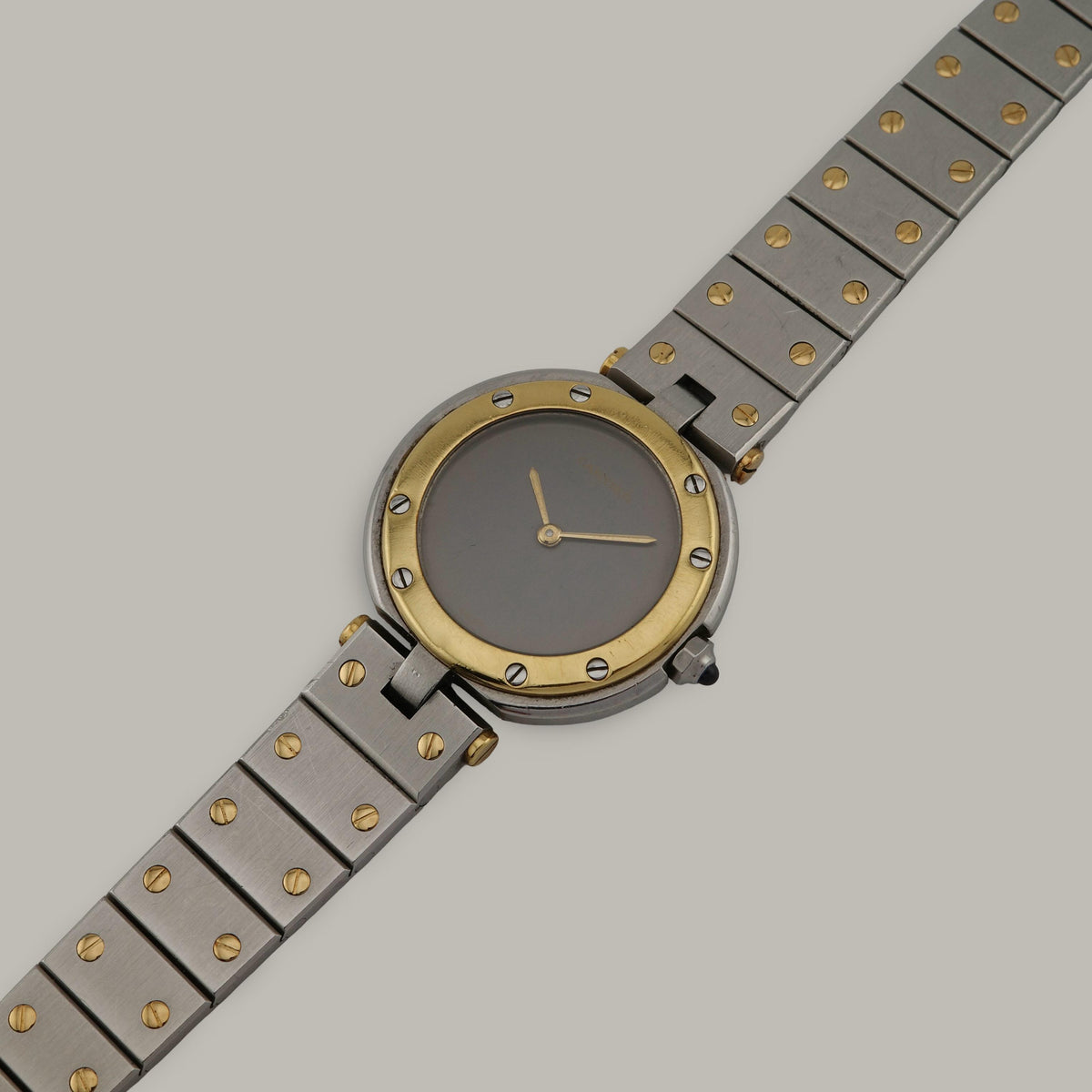Two-Tone Cartier Santos Ronde 81913 Grey Ghost Dial Watch
