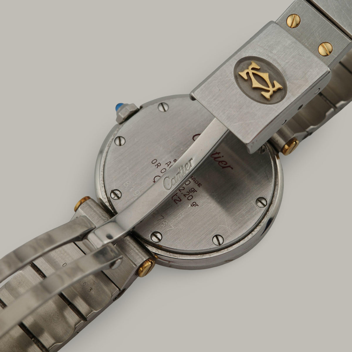 Two-Tone Cartier Santos Ronde 81913 Grey Ghost Dial Watch