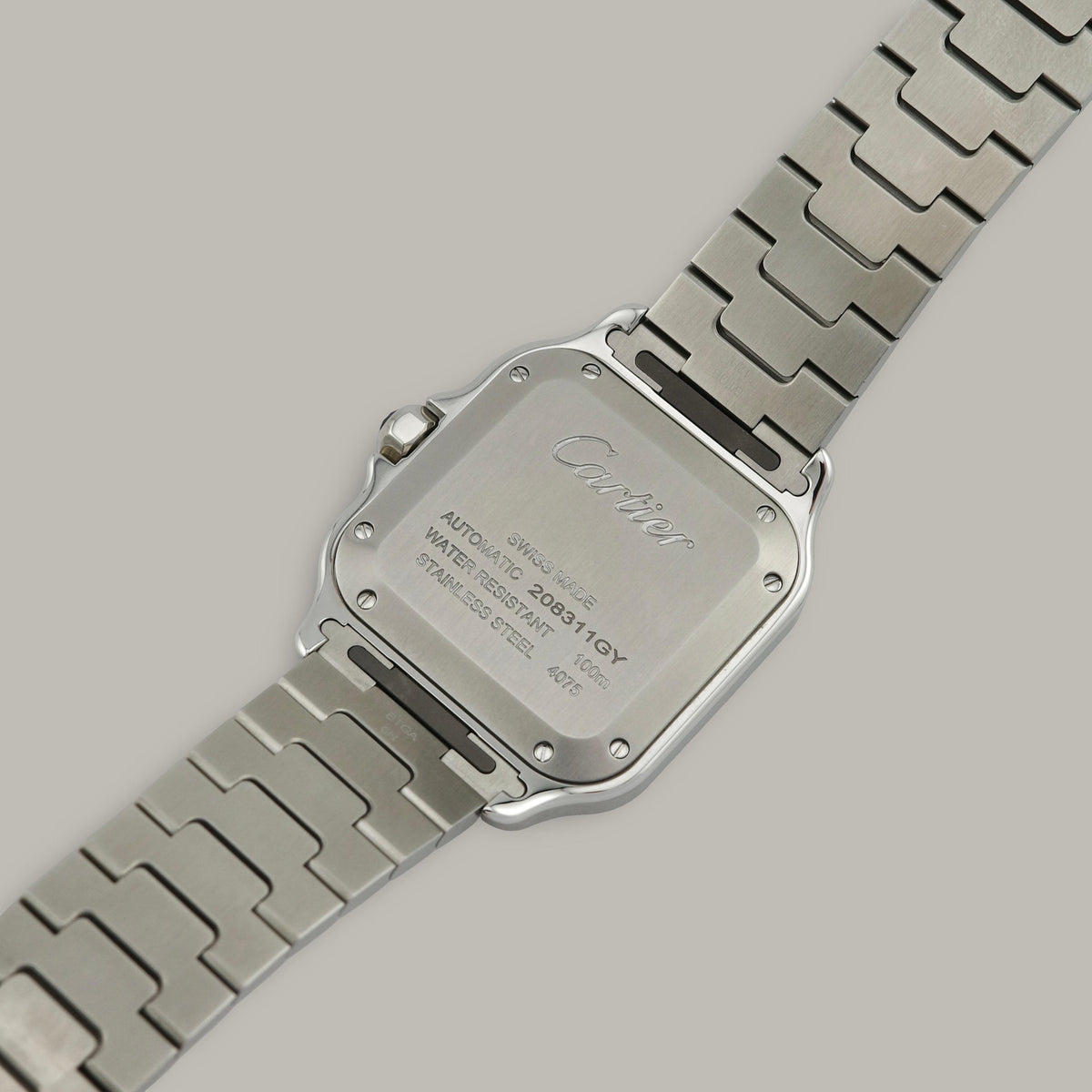 Stainless Steel Cartier Santos de Cartier WSSA0061 Medium Model Green Dial Watch
