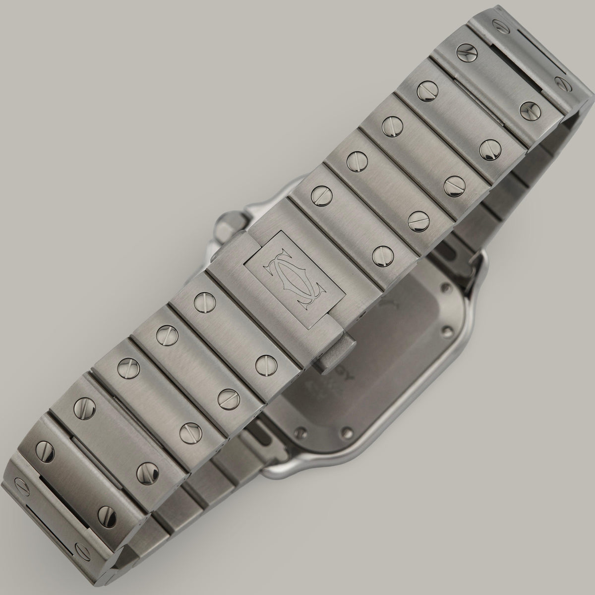 Stainless Steel Cartier Santos de Cartier WSSA0061 Medium Model Green Dial Watch