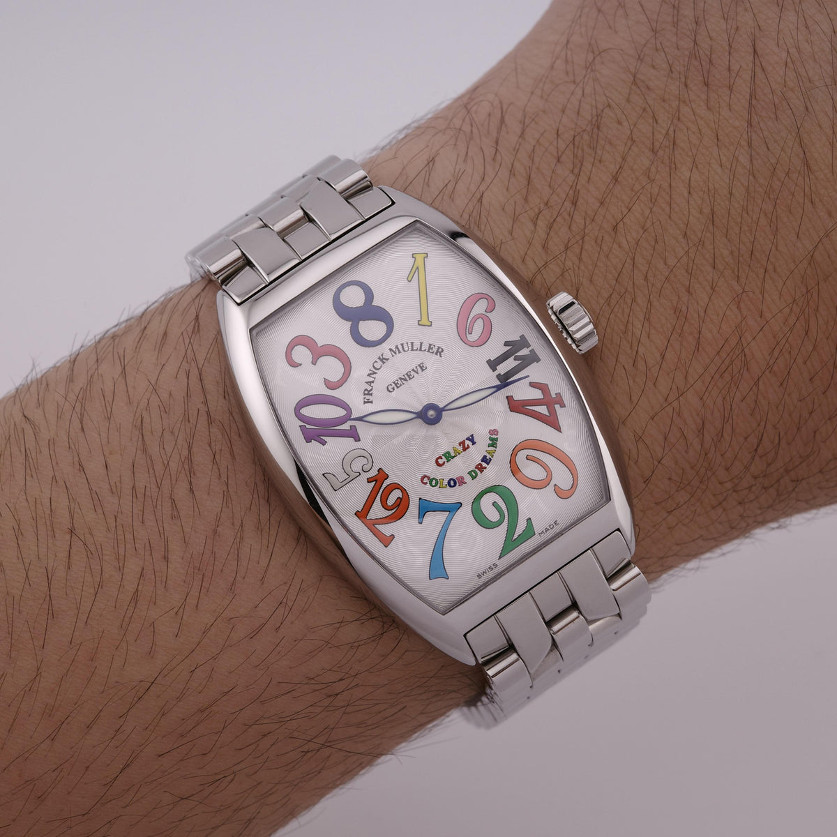 Stainless Steel Franck Muller Cintrée Curvex Crazy Hours Color Dreams 7851 Watch