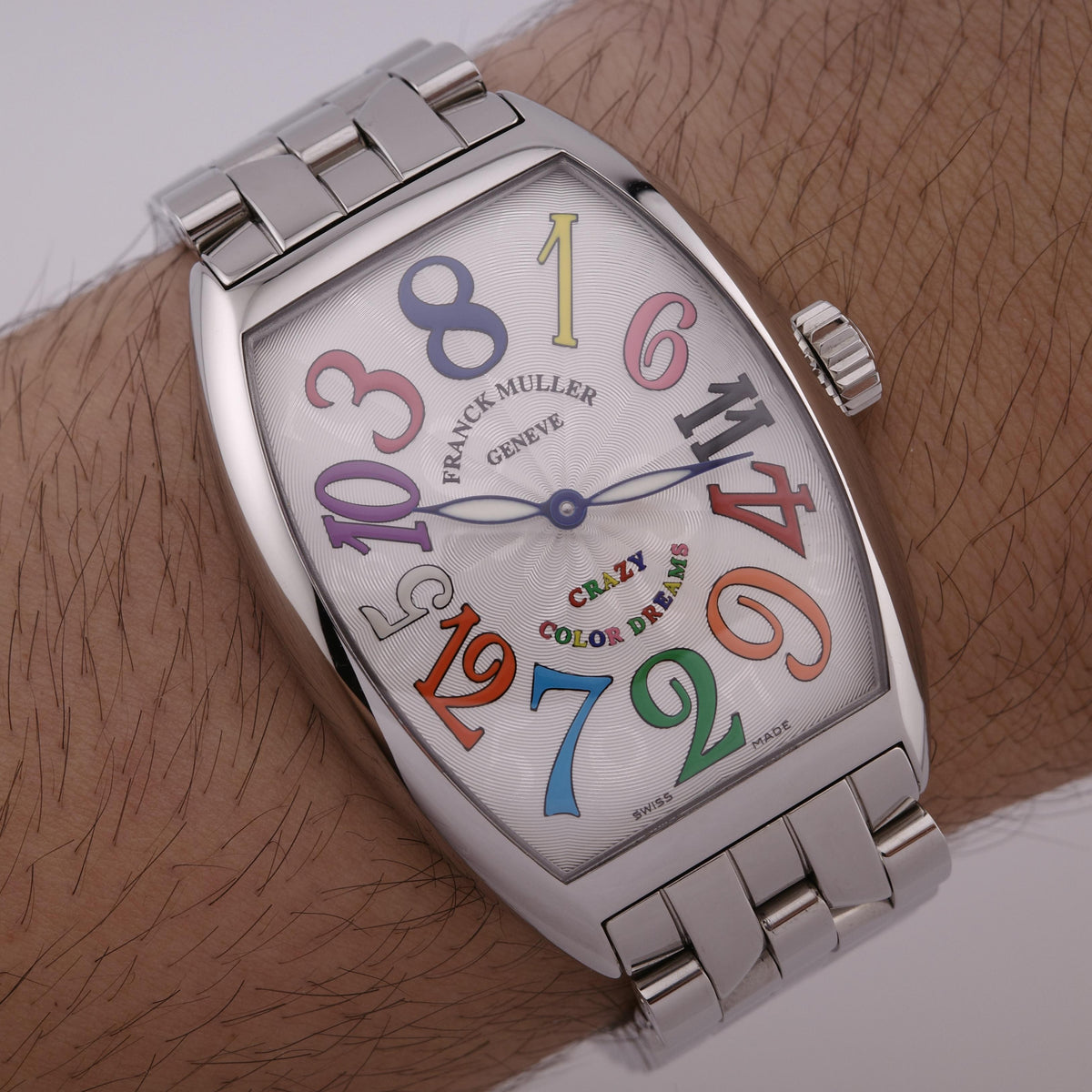 Stainless Steel Franck Muller Cintrée Curvex Crazy Hours Color Dreams 7851 Watch