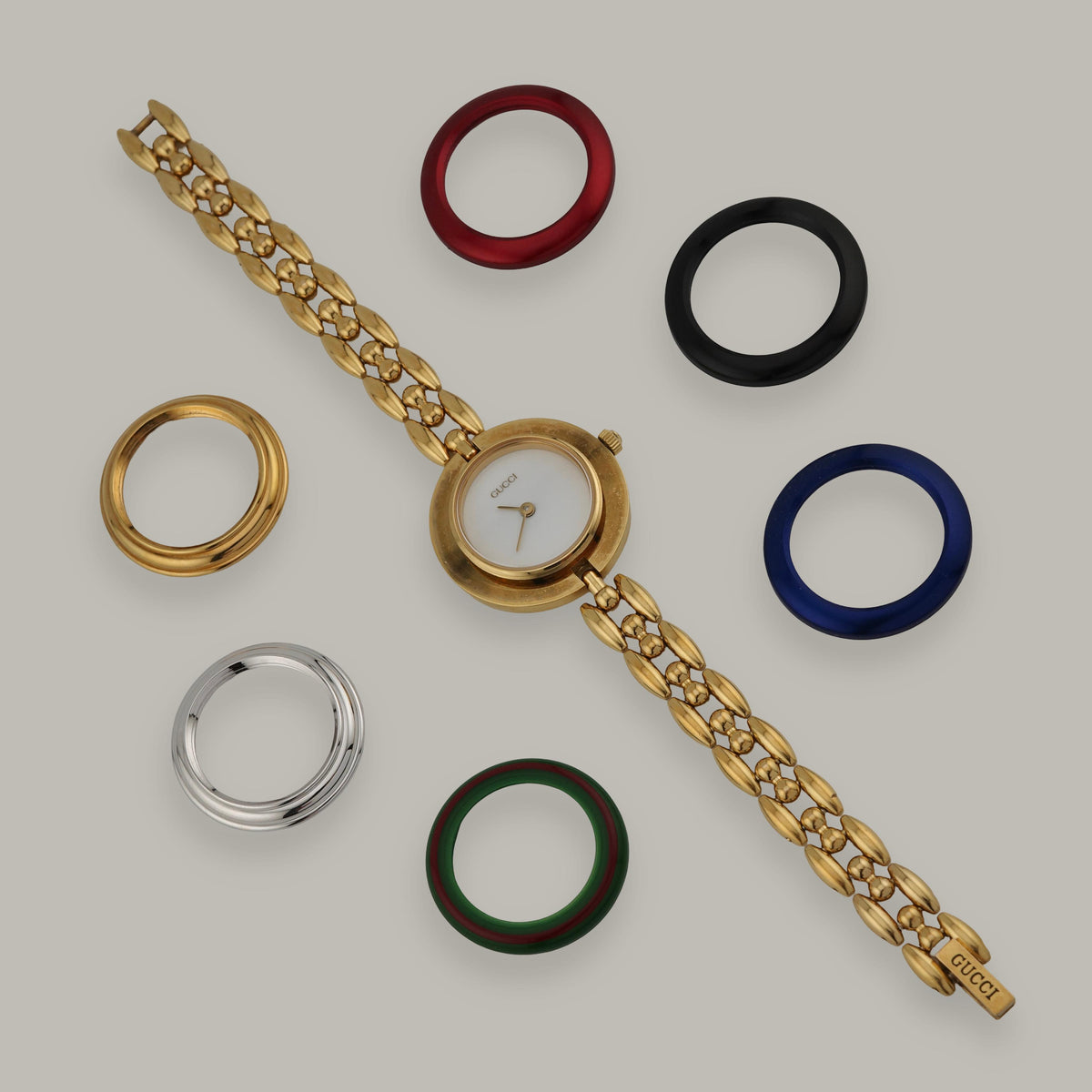 Gucci 11/12.2 Interchangeable Bezel Ladies Watch (Box+Papers+Bezels)