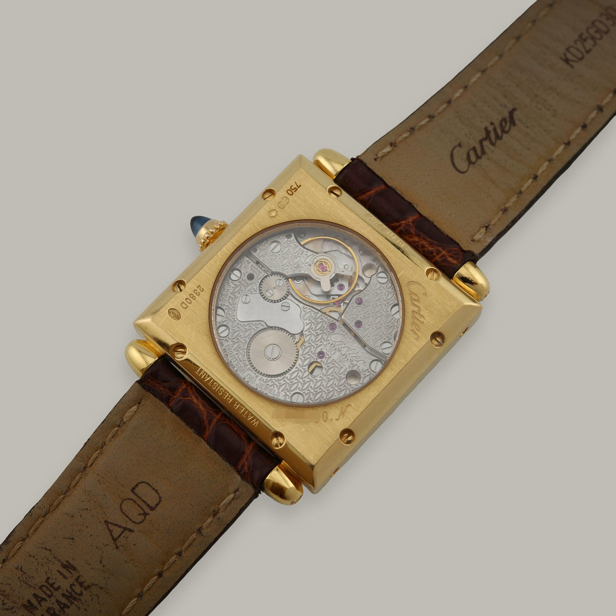 18K Cartier Tank Obus 2380D W1527551 "CPCP" Large Model Watch